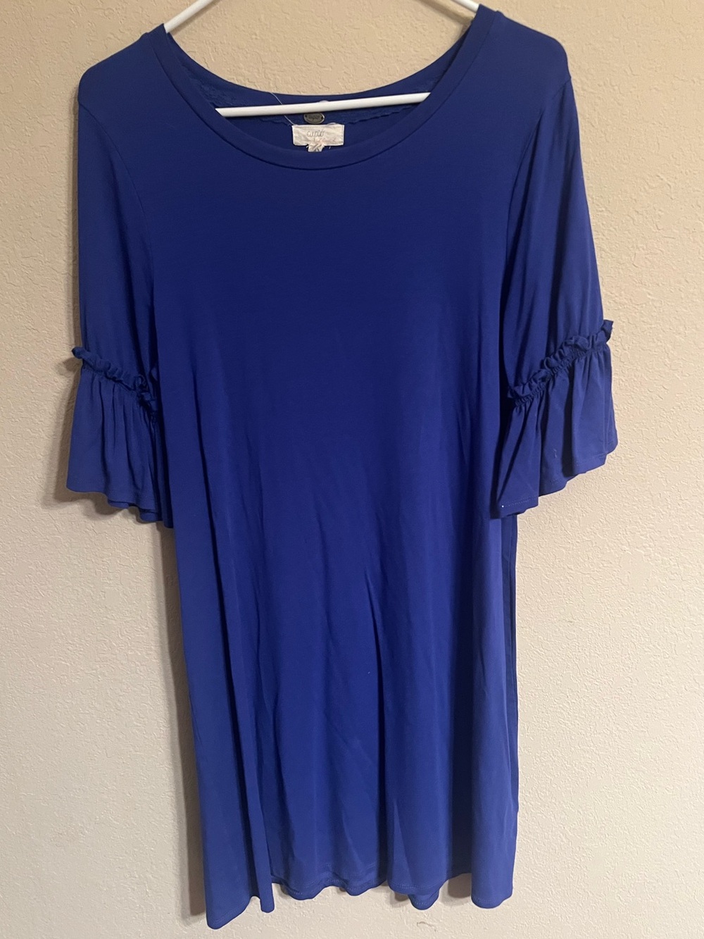 Women's Royal Blue Ruffle Sleeve Dress
